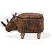 Pouf In Tessuto Similpelle Marrone Chiaro Rhino - Foto miniatura 5