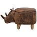 Pouf In Tessuto Similpelle Marrone Chiaro Rhino - Foto miniatura 6