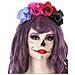 Cerchietto Fiori Multicolori Dia De Los Muertos Adulto - Foto miniatura 1