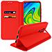 Custodia Xiaomi Redmi Note 9 Portacarte Funzione Supporto Similpelle Rosso - Foto miniatura 2