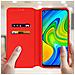 Custodia Xiaomi Redmi Note 9 Portacarte Funzione Supporto Similpelle Rosso - Foto miniatura 3