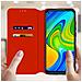Custodia Xiaomi Redmi Note 9 Portacarte Funzione Supporto Similpelle Rosso - Foto miniatura 10