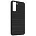 Cover Samsung Galaxy S21 Silicone Gel Carbonio Metallo Spazzolato Nero - Foto miniatura 3