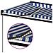 Tenda da Sole Retrattile Manuale con LED 350x250cm Blu e Bianca - Foto miniatura 5