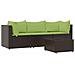 Set Mobili Da Giardino 4 Pz Con Cuscini In Polyrattan Marrone - Foto miniatura 2