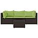 Set Mobili Da Giardino 4 Pz Con Cuscini In Polyrattan Marrone - Foto miniatura 3