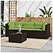 Set Mobili Da Giardino 4 Pz Con Cuscini In Polyrattan Marrone - Foto miniatura 1