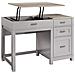 Carver Scrivania Per Computer Con Alzata In Mdf Grigio - Foto miniatura 1