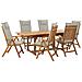 Set Tavolo E 6 Sedie In Legno Di Acacia Con Cuscini Grigio Beige Java - Foto miniatura 7