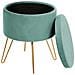 Pouf Contenitore Silas Velluto Verde Menta - Foto miniatura 5