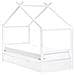 Letto Per Bambini Casa Legno Di Pino Orgeval 90 X 200 Cm Con Contenitore Bianco - Foto miniatura 3