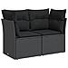 Divano Da Giardino Con Cuscini A 2 Posti Nero In Polyrattan - Foto miniatura 1