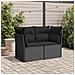 Divano Da Giardino Con Cuscini A 2 Posti Nero In Polyrattan - Foto miniatura 2