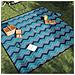 Tovaglia da Picnic Pieghevole A Onde Blu 200x200 cm in Velluto - Foto miniatura 2