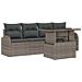 Set di divano da giardino a 5 pezzi con cuscini grigio in polyrattan - Foto miniatura 1