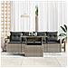 Set di divano da giardino a 5 pezzi con cuscini grigio in polyrattan - Foto miniatura 3