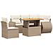 Set Divano da Giardino 6 pz con Cuscini Beige in Polyrattan - Foto miniatura 1