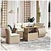 Set Divano da Giardino 6 pz con Cuscini Beige in Polyrattan - Foto miniatura 2