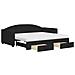 Divano Letto Estraibile con Cassetti Nero 90x190 cm in Tessuto - Foto miniatura 1