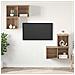 Set mobile TV 4 pz Rovere artigianale Legno ingegnerizzato - Foto miniatura 2