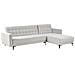 Divano Letto Angolare Modulare 4 Posti Aberdeen Tessuto Grigio Chiaro Lato Sinistro - Foto miniatura 3