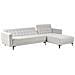 Divano Letto Angolare Modulare 4 Posti Aberdeen Tessuto Grigio Chiaro Lato Sinistro - Foto miniatura 4