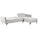 Divano Letto Angolare Modulare 4 Posti Aberdeen Tessuto Grigio Chiaro Lato Sinistro - Foto miniatura 5