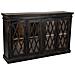 Credenza In Legno E Vetro Artigianale Nero 170x40x100 - Foto miniatura 1