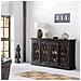 Credenza In Legno E Vetro Artigianale Nero 170x40x100 - Foto miniatura 2