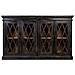Credenza In Legno E Vetro Artigianale Nero 170x40x100 - Foto miniatura 4