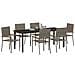 Set da Pranzo per Giardino con cuscino 7 pcs Grigio polyrattan - Foto miniatura 3