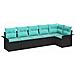 Set Divano da Giardino con archiviazione 6 pcs Nero polyrattan - Foto miniatura 1