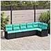 Set Divano da Giardino con archiviazione 6 pcs Nero polyrattan - Foto miniatura 2