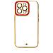 Iphone 12 Pro Custodia Alla Moda Con Cornice Dorata E Cover Gialla, Rossa - Foto miniatura 3