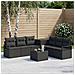 Set di divani 8 pz Nero Rattan sintetico e Acciaio - Foto miniatura 6