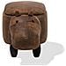 Pouf In Tessuto Similpelle Marrone Chiaro Hippo - Foto miniatura 15