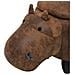 Pouf In Tessuto Similpelle Marrone Chiaro Hippo - Foto miniatura 20