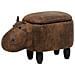 Pouf In Tessuto Similpelle Marrone Chiaro Hippo - Foto miniatura 10