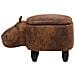 Pouf In Tessuto Similpelle Marrone Chiaro Hippo - Foto miniatura 22