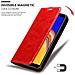 Custodia Compatibile Con Samsung Galaxy A6s In Rosso Mela - Coperchio Protettiva Con Chiusura Magnetica, Funzione Stand E Tasca Per Le Carte - Foto miniatura 4