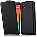 Custodia Compatibile Con Lg Nexus 5 In Nero Carbone - Coperchio Protettivo In Design Flip Realizzato In Finta Pelle Liscia - Foto miniatura 1