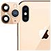 Lente Fotocamera Finta Iphone 11 Pro Oro Lente Adesiva - Foto miniatura 1