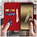 Custodia Galaxy A20e Portacarte Funzione Supporto Cover Silicone - Rosso - Foto miniatura 5
