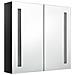 Armadietto Bagno con Specchio e LED Nero Lucido 62x14x60 cm - Foto miniatura 3