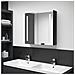 Armadietto Bagno con Specchio e LED Nero Lucido 62x14x60 cm - Foto miniatura 1