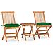 Set da Pranzo Giardino Pieghevole 3 pz Cuscino Massello di Teak - Foto miniatura 1