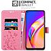 Custodia Compatibile Con Oppo A94 5g In Rosa Fiore - Coperchio Protettivo In Design Floreale Con Chiusura Magnetica, Funzione Stand E Slot Per Carte - Foto miniatura 2