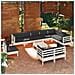 Set Divani Da Giardino 11 Pz Con Cuscini Bianchi Legno Di Pino - Foto miniatura 1