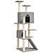 Albero Per Gatti Con Tiragraffi In Sisal Grigio Chiaro 153 Cm - Foto miniatura 1