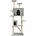 Albero Per Gatti Con Tiragraffi In Sisal Grigio Chiaro 153 Cm - Foto miniatura 2